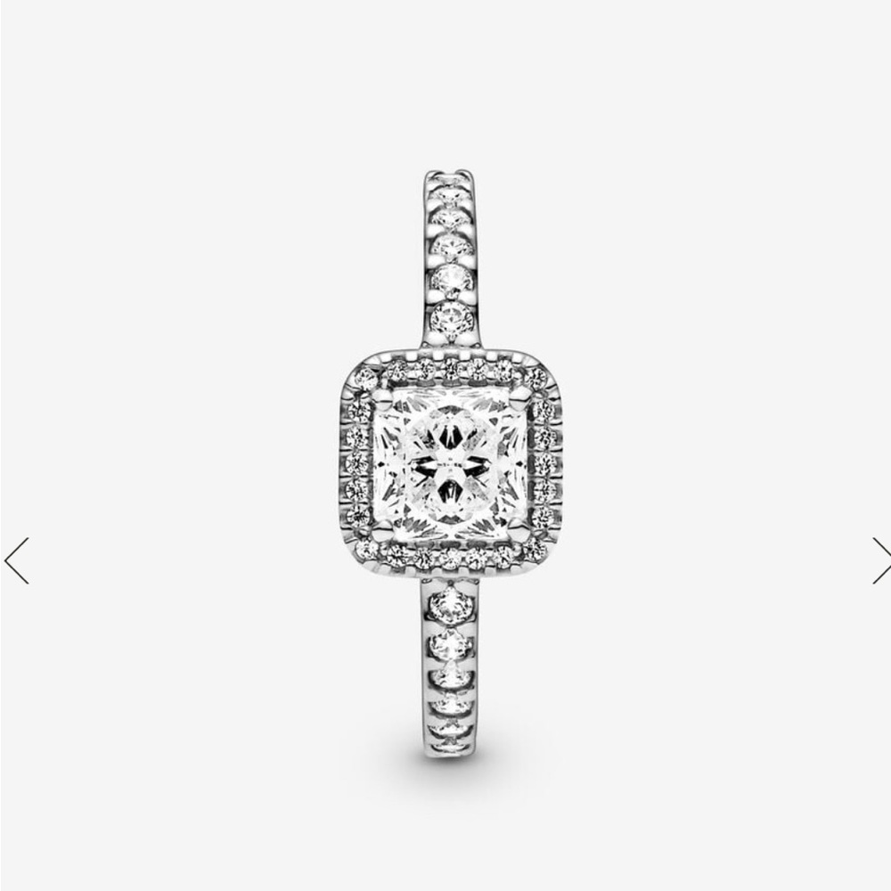 Square Sparkle Halo Ring